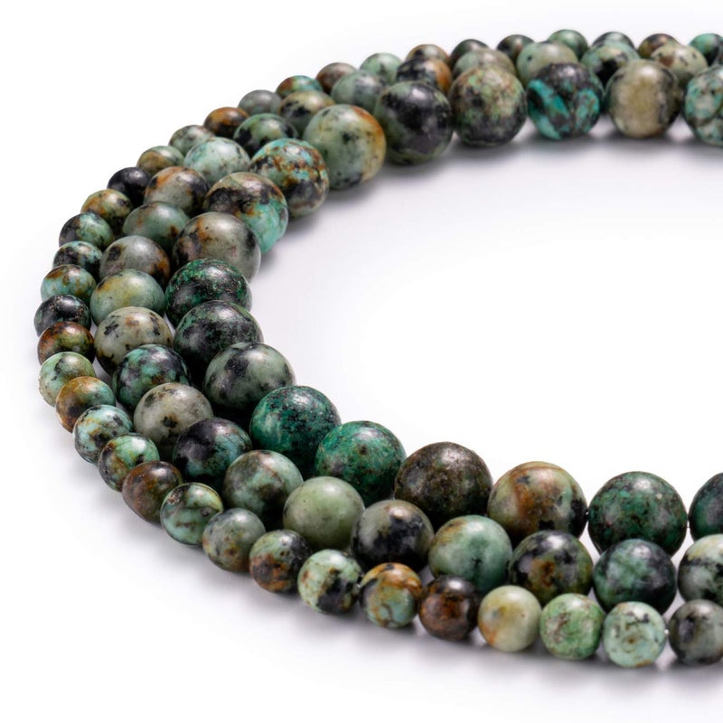 BEADIA Natural African Turquoise Stone Round Loose Semi Gemstone Beads for Jewelry Making 6MM 61PCS - Image 2